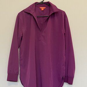 Lightweight Long Tunic Blouse V-Neck Long Sleeve Purple Joe Fresh Medium